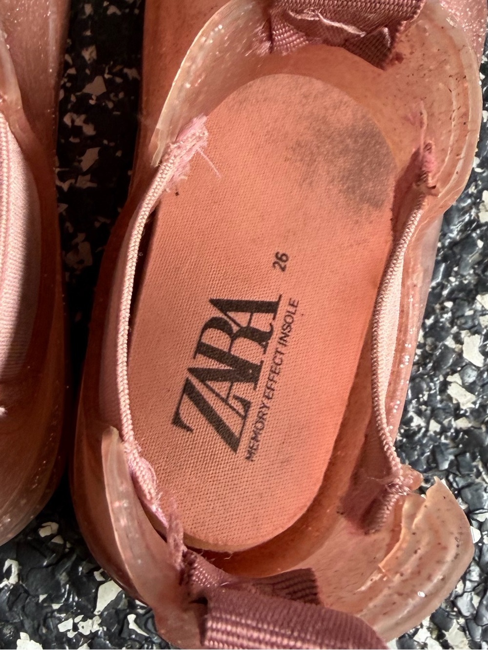 GUC. Zara. Glitter Pink Rain boots Size 26 - Picture 6 of 6